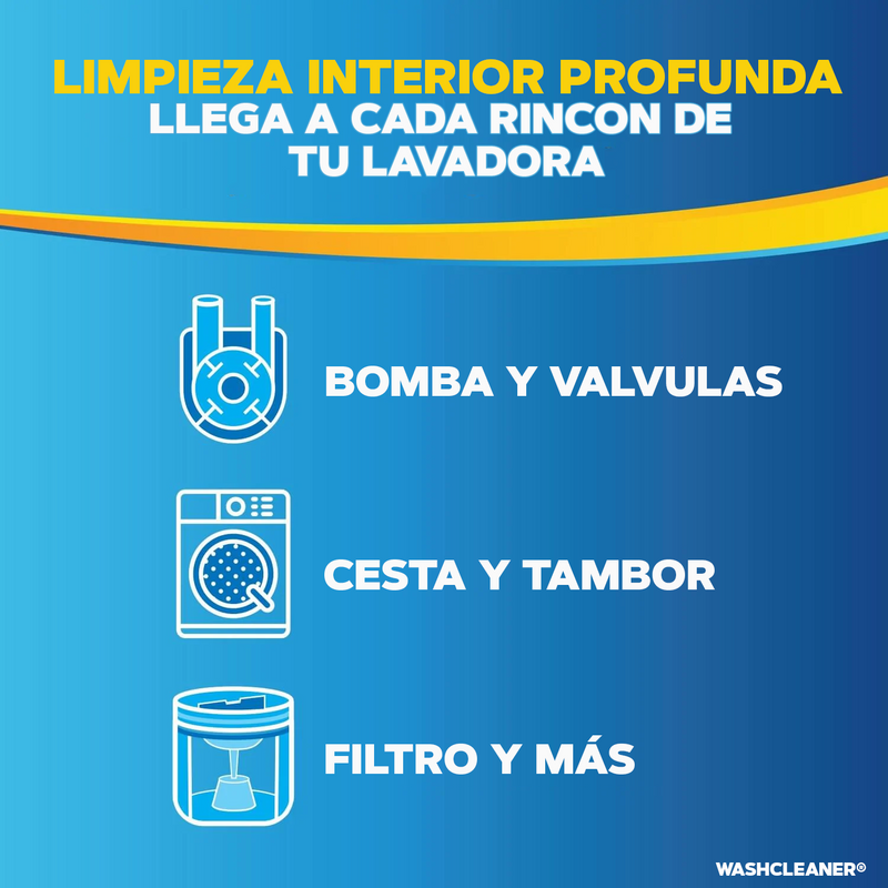 LIMPIADOR DE LAVADORA - WASHCLEANER (12 cápsulas)