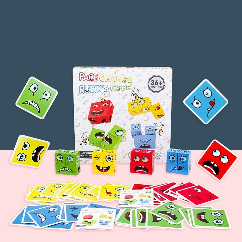 Puzzle de cubos con expresiones - Montessori®