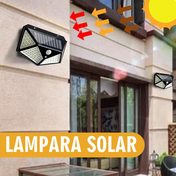 Lámpara Reflector con Panel Solar para Exteriores