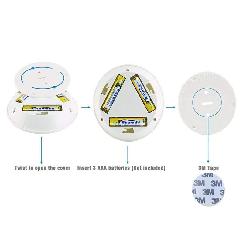 Pack 3 Focos Led inalámbricos Con Control Remoto